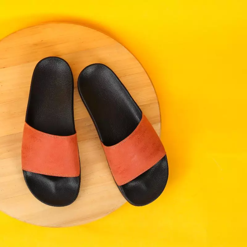 Cogen Sandal Slide Pria Sendal Slop Basic - Orange