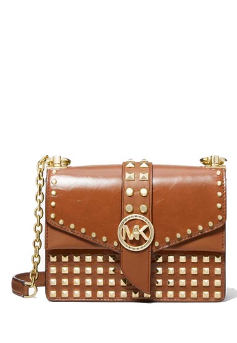 MICHAEL KORS Michael Kors Greenwich Extra-Small Studded Patent Leather  Crossbody Bag | ZALORA Philippines