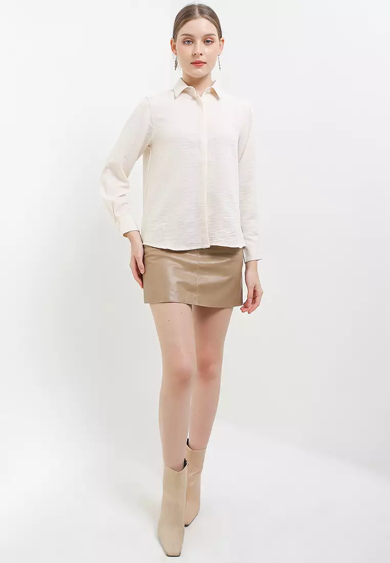 Kemeja Rami Halus Lengan Panjang - Rianea Shirts