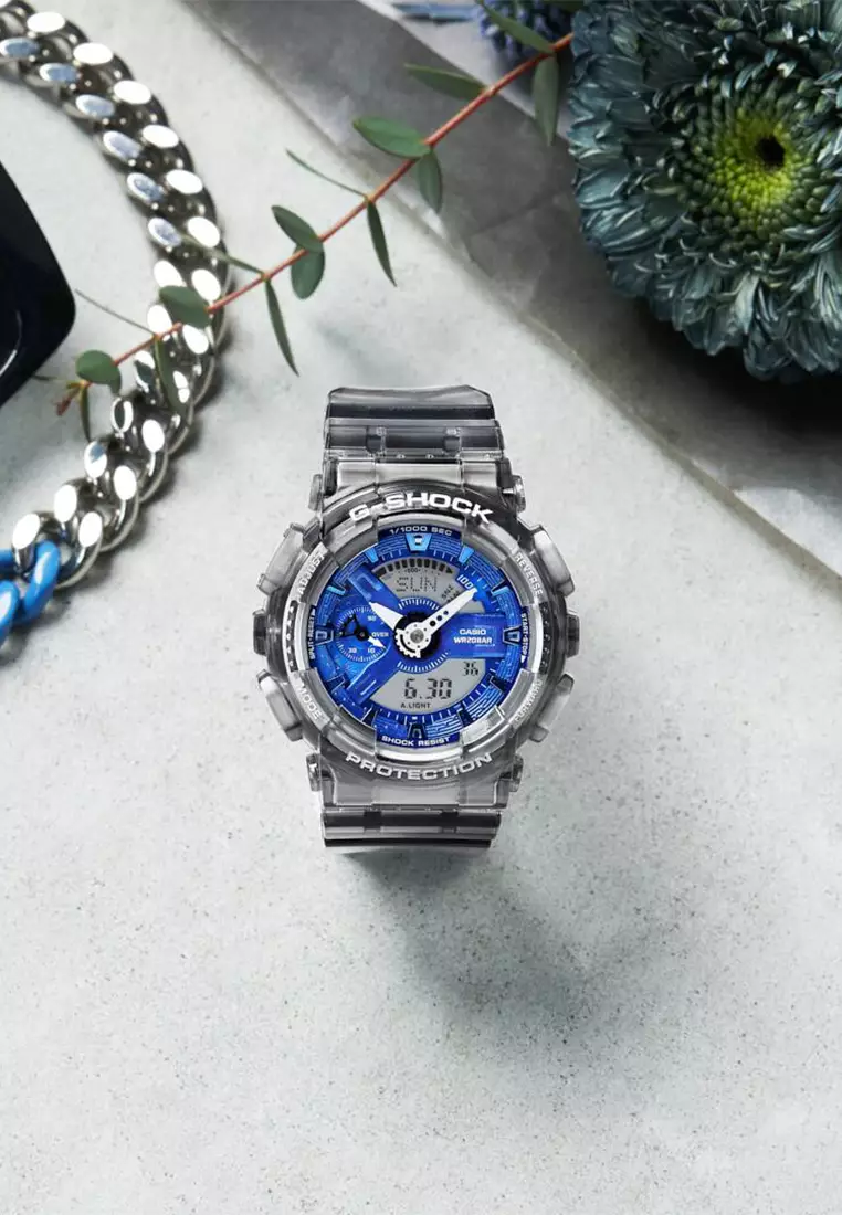 G-Shock - Jam Tangan Analog Digital Wanita - Transparent Black - Resin Strap - GMA-S110TB-8A