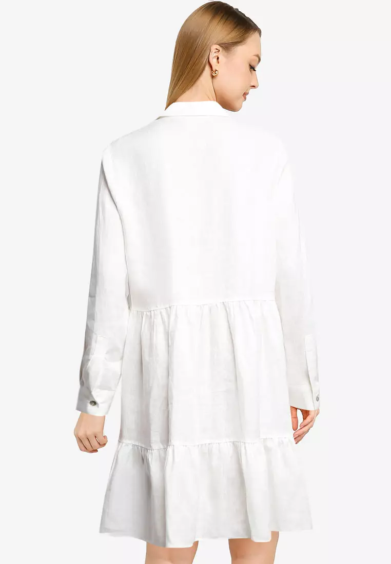 Linen-Blend Shirt Dress