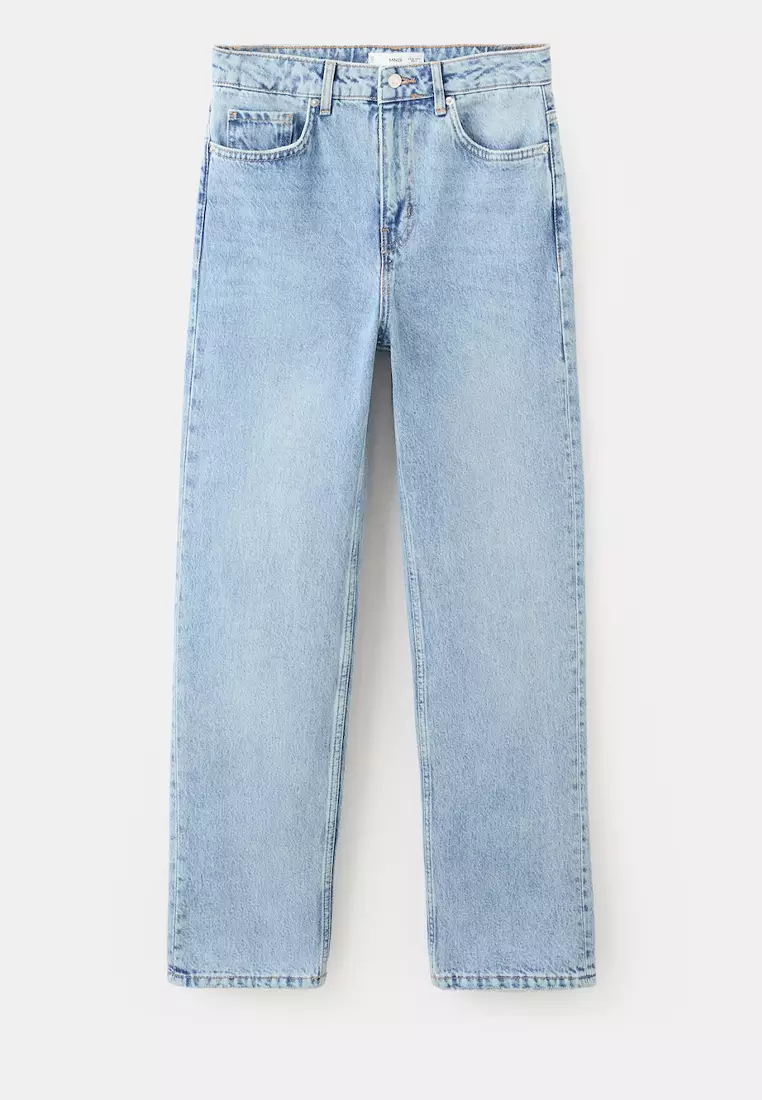 Mid-Rise Straight Jeans