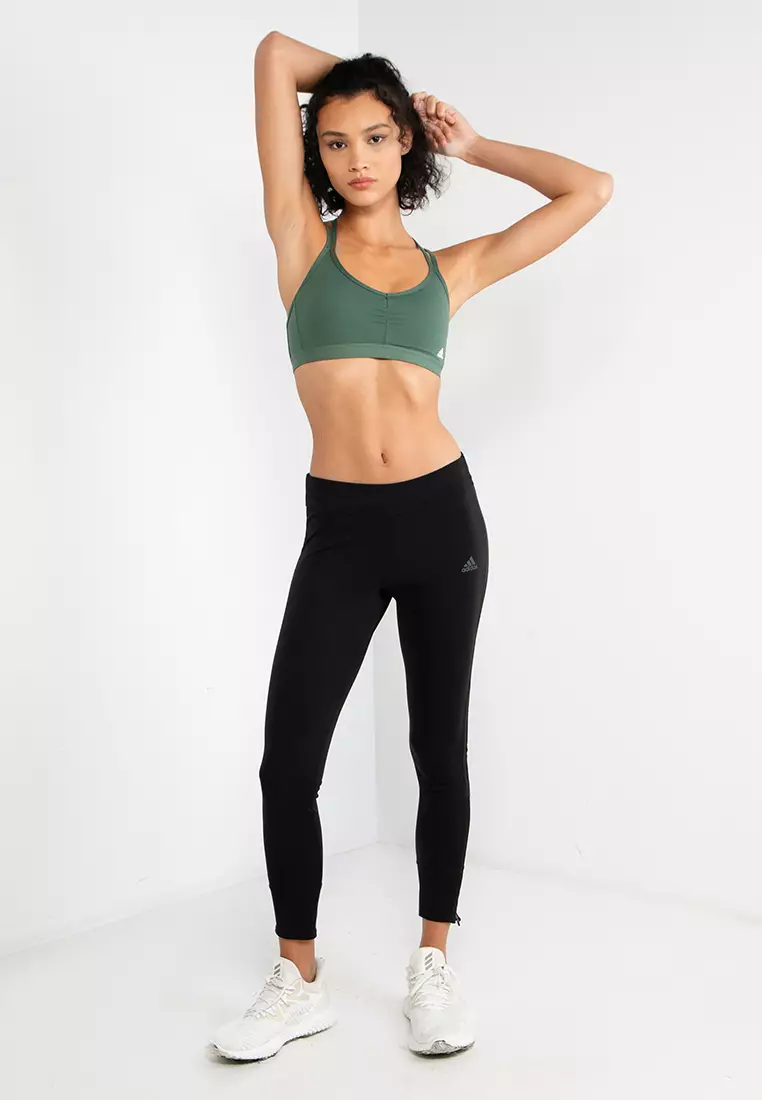 adidas Women's Yoga Essentials Light Support Bra, Green Oxide, X