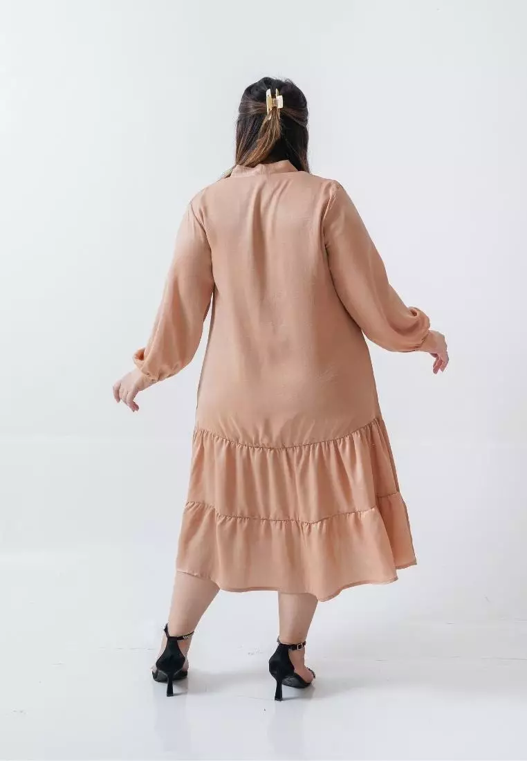 Plus Size Long Dress Ollenca Apricot