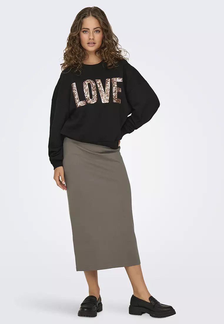 Tia Long Slit Pencil Skirt