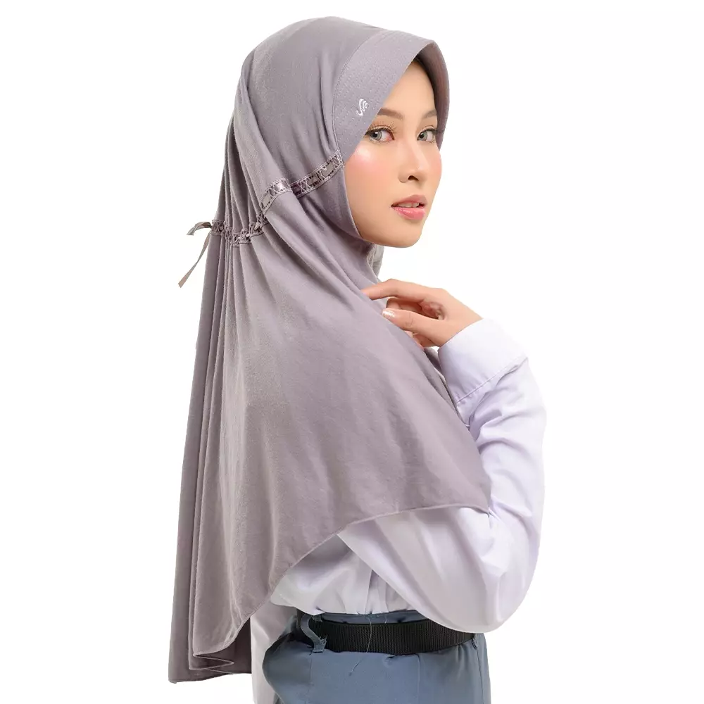 Rabbani - Kerudung Sekolah Instan Innova - Grey M (New)