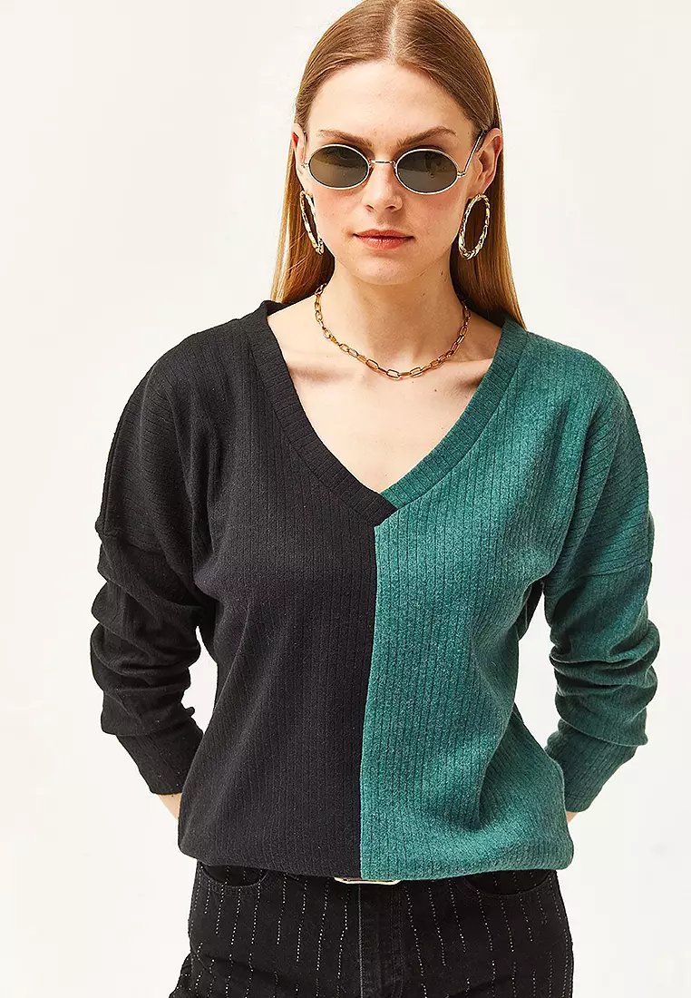 Women's Block Raised Loose Blouse BLZ-19002519