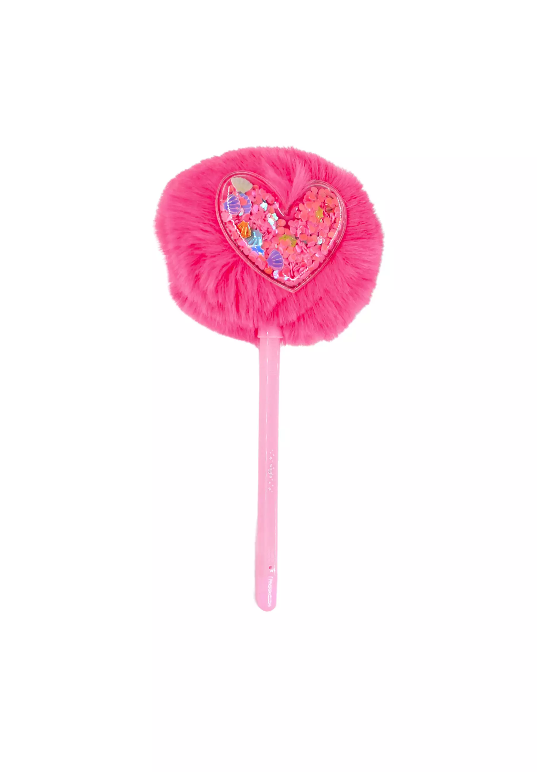 Confetti Heart Topper Pom-Pom Pen Pink