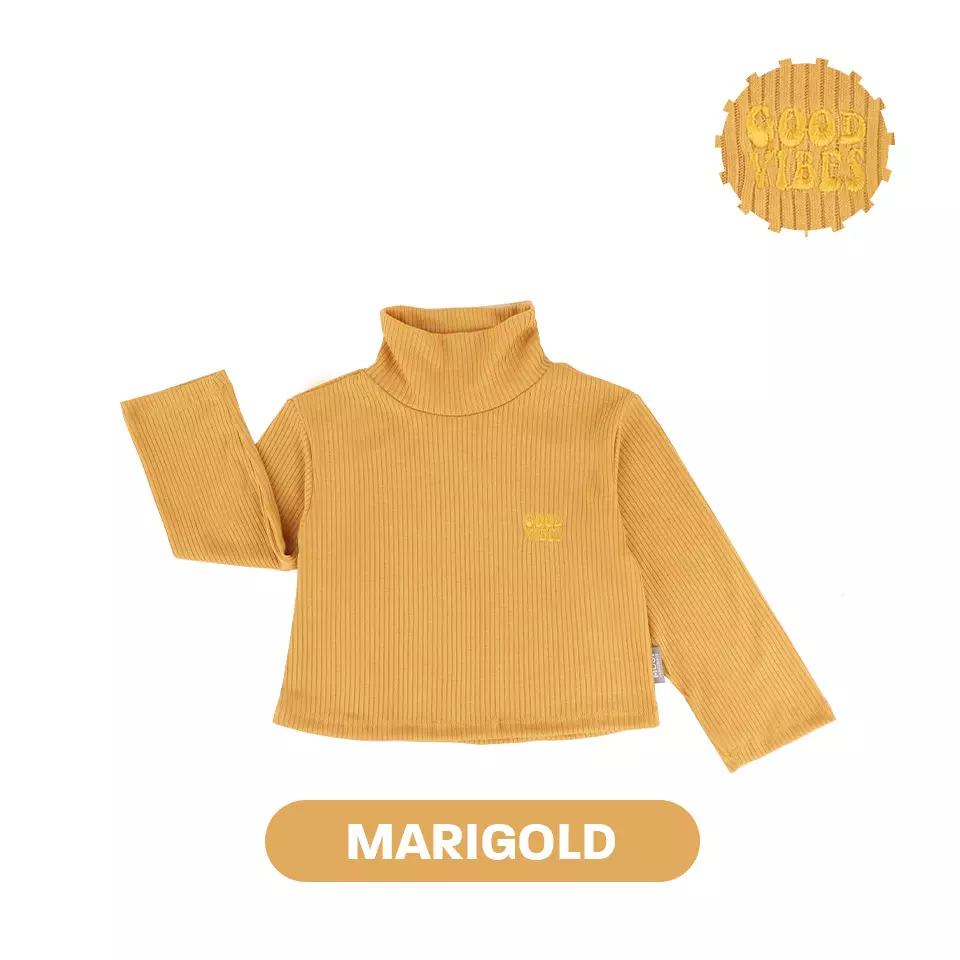 Mooi Atasan Anak Turtle Neck Top - Marigold