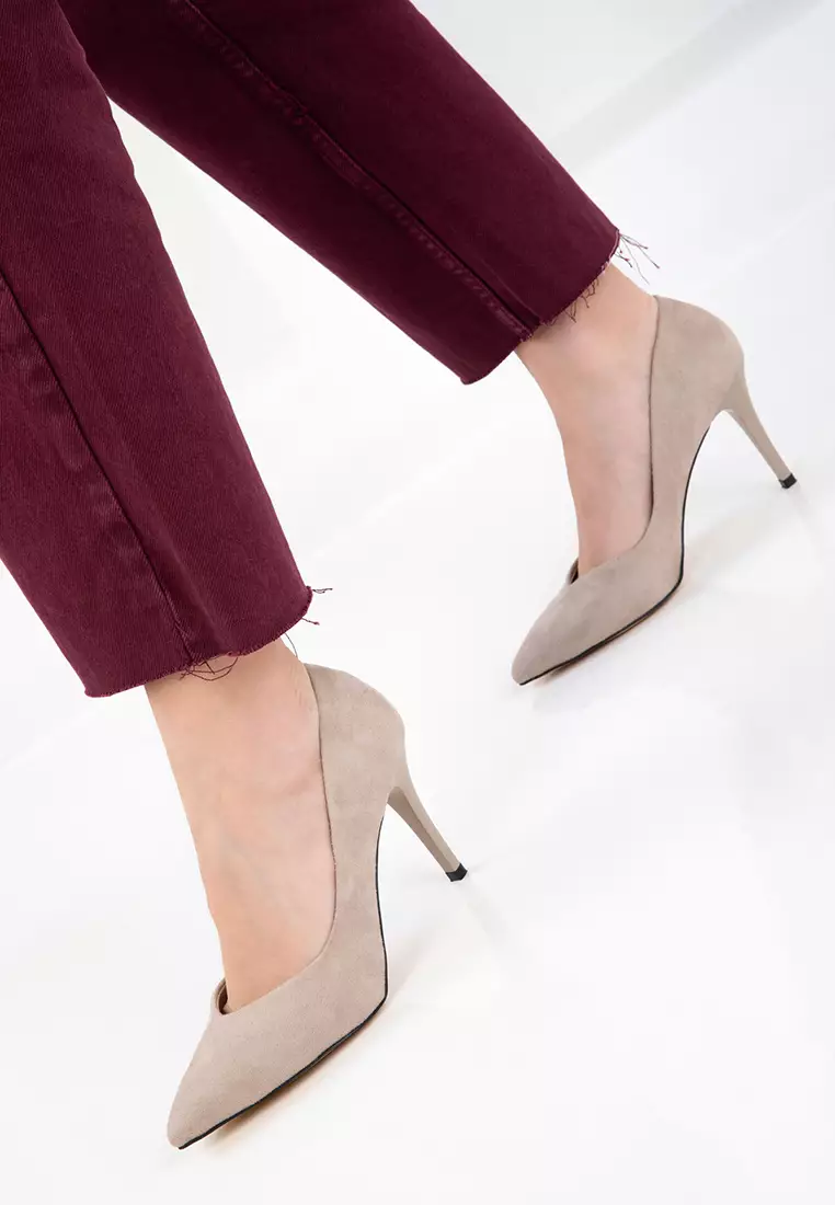 Skin Suede Women's Classic Heeled Shoes 19549