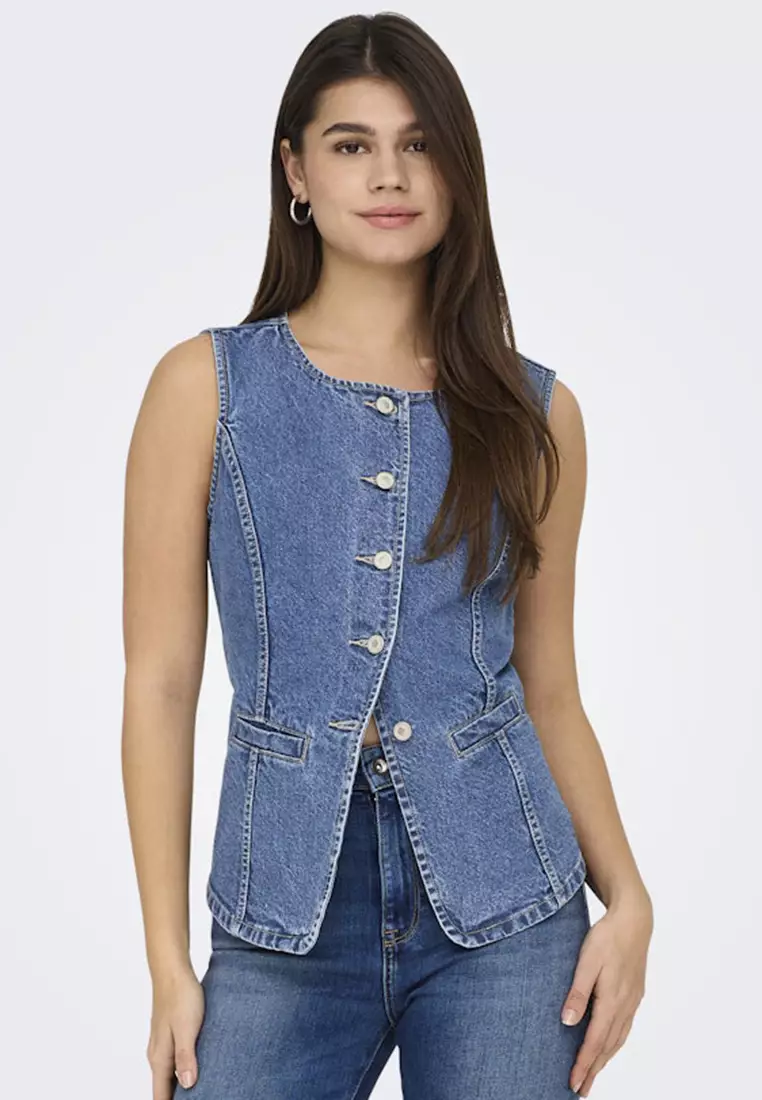 Jual ONLY Giulina Short Length Button Vest Original 2025 ZALORA