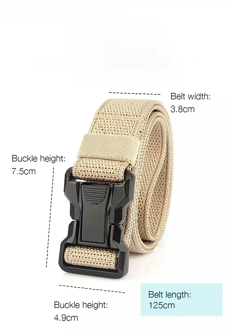 Outdoor Training Nylon Stretch Elastic Braided Quick Buckle Tactical Belt