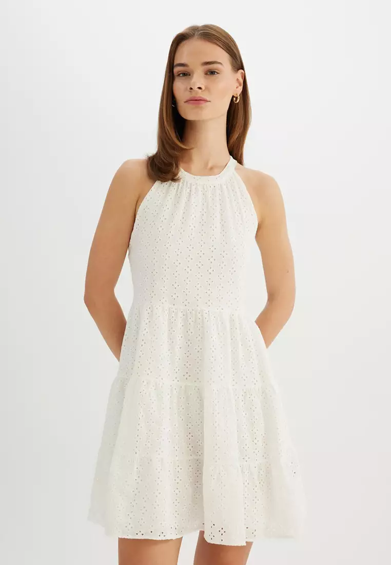 Embroidered Mini Dress