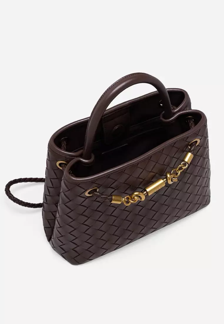 Verona Woven Hand Bag Chocolate