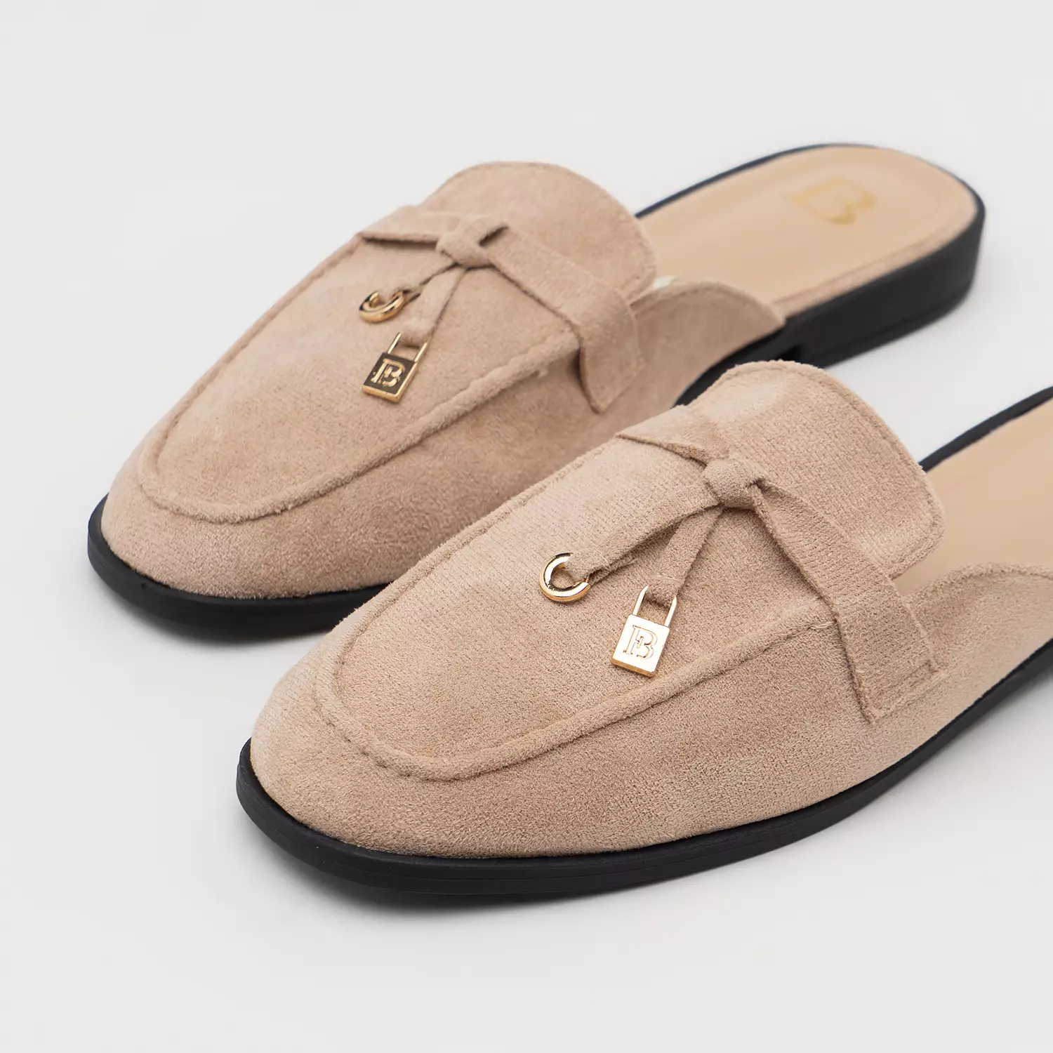 Sofia Maya Suede Mules Khaki