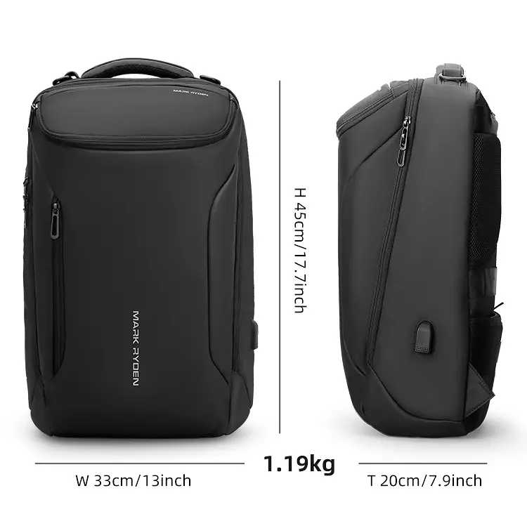 Mark Ryden MR9031YSJ Tas Ransel Backpack Laptop Pria 17 Inch USB - BLACK