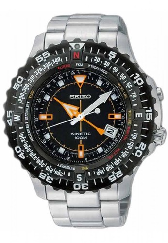 Jual Seiko Seiko Kinetic Jam Tangan Pria Ska423 Stainless Steel Silver Black Original Zalora Indonesia