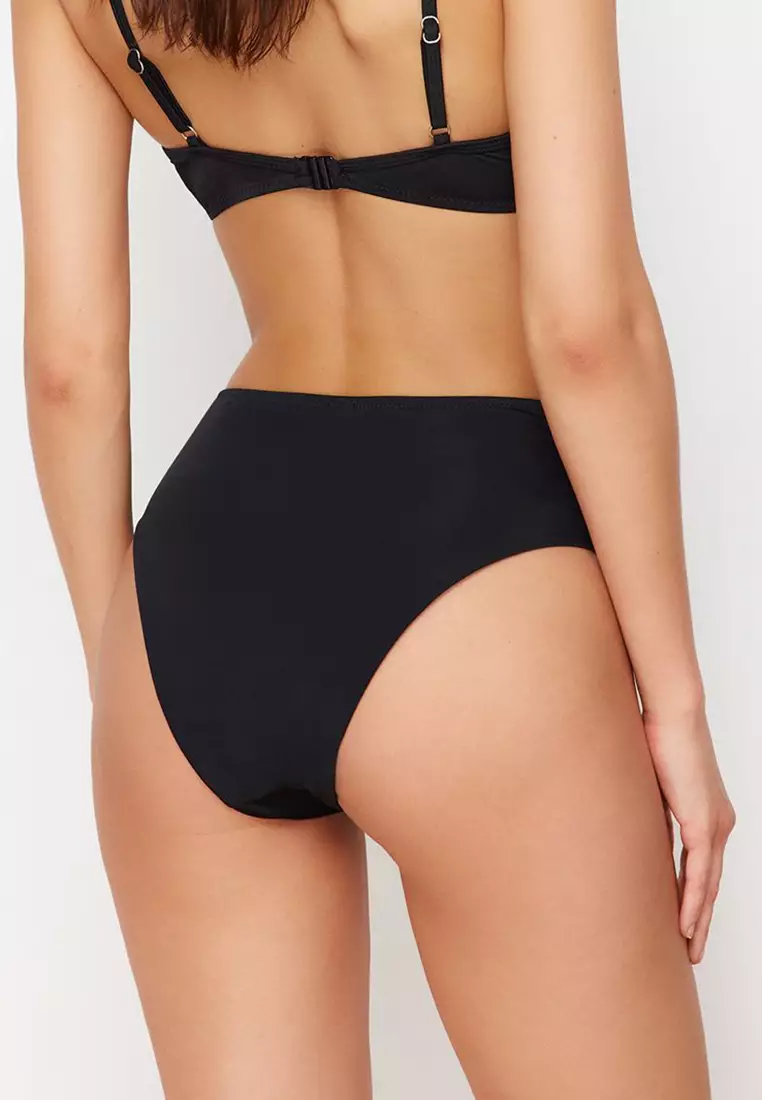 V-Cut Ruched Panel Bikini Bottom