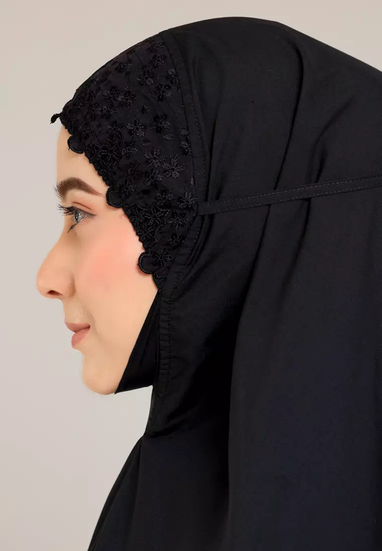 Siti Khadijah Telekung Signature Sakura in Black