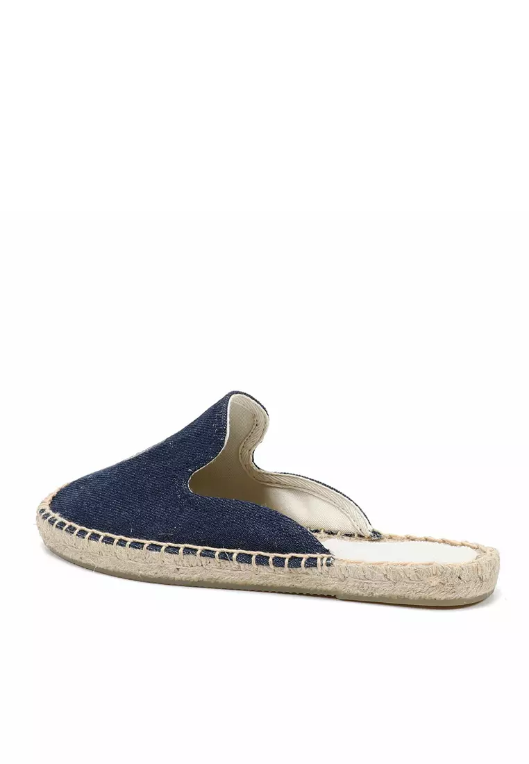 Embroidered Denim Mules HB013