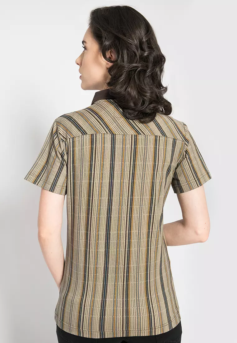 LGS - Kaos Wanita Motif Garis Warna Kombinasi LLTS.520.HD136A.031.7C