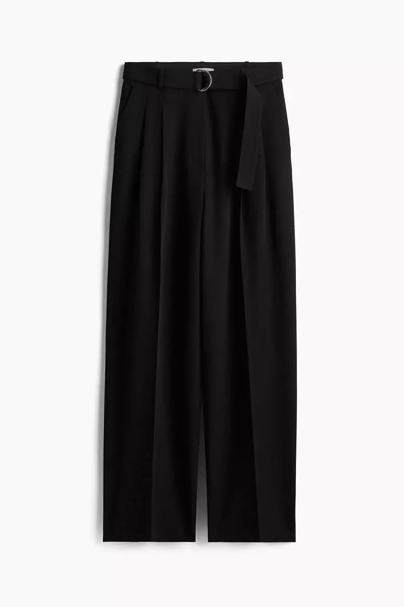 Wide belted trousers