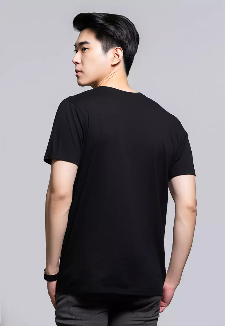 MTM77 kaos anime panda tulisan jepang pria instacool hitam