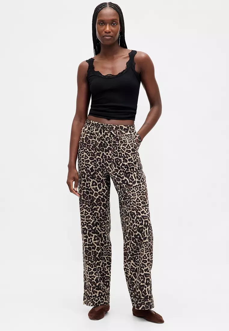 Leopard Poplin Pyjama Pants