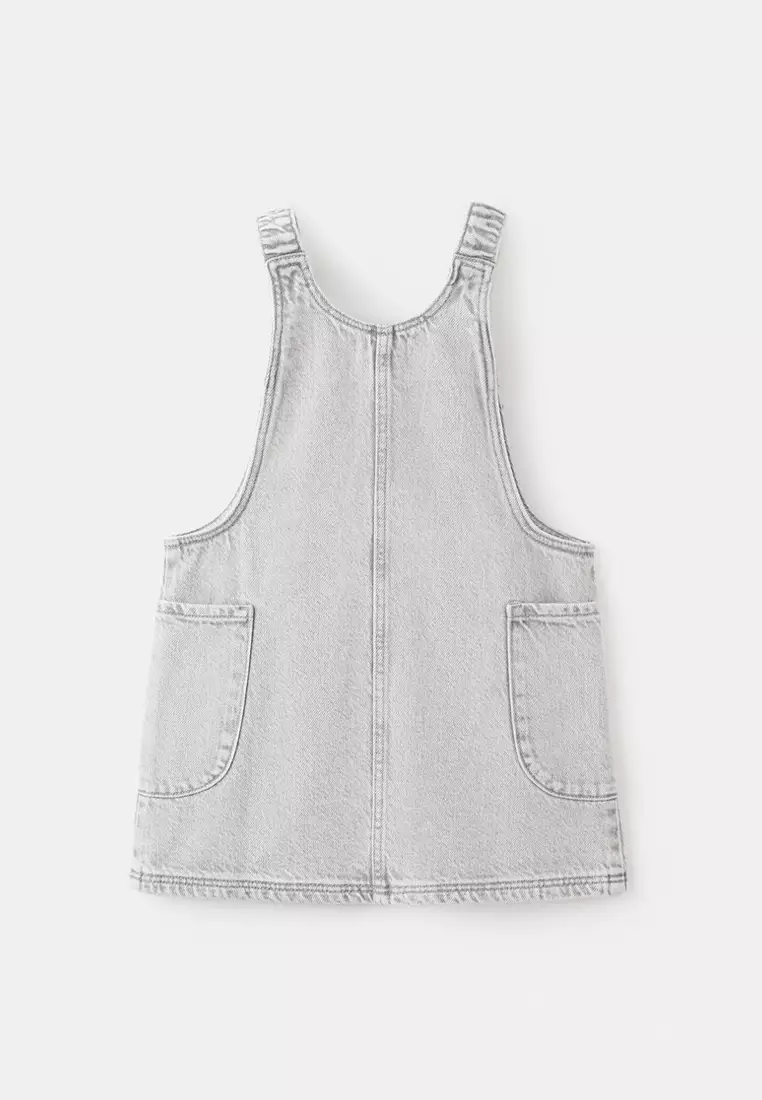 grey denim pinafore dress MANGO KIDS - Denim pinafore Denim grey - 3-4 years