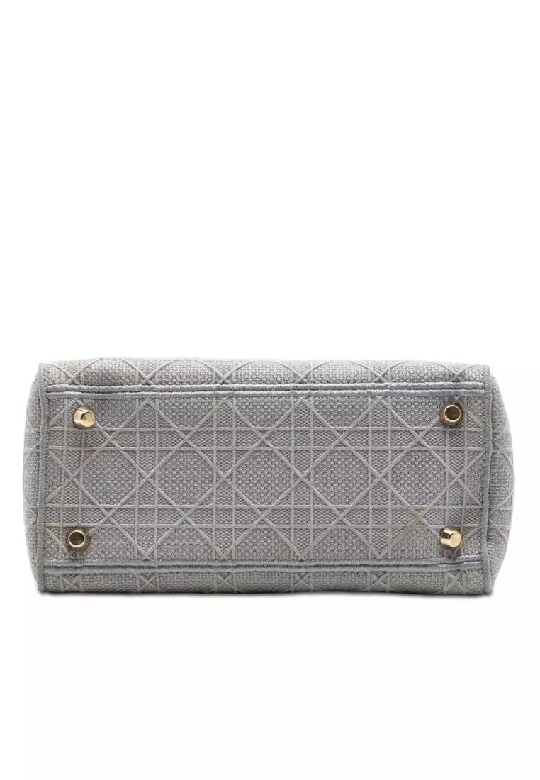 Pre-Loved Dior Medium Canvas Cannage Lady D Lite