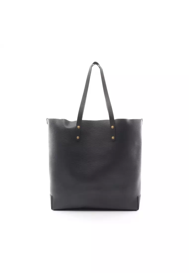 Burberry black 2025 leather tote bag