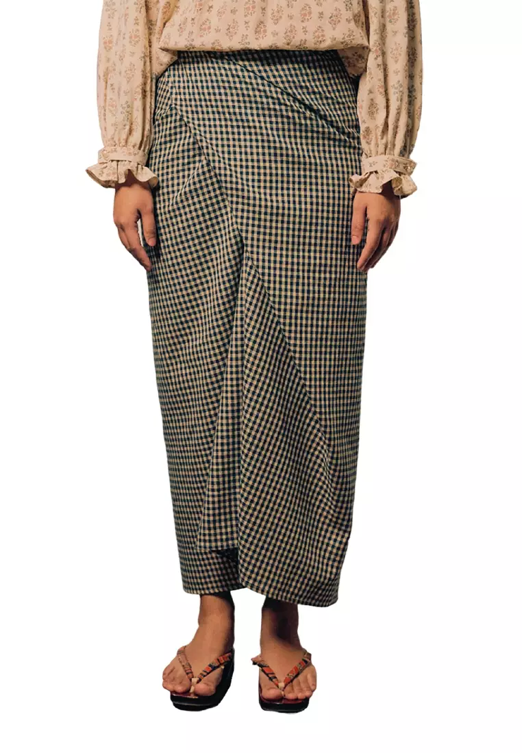 UMMA Kasturi Mini Kurung Bakawali Raya 2024 in Cream/Blue