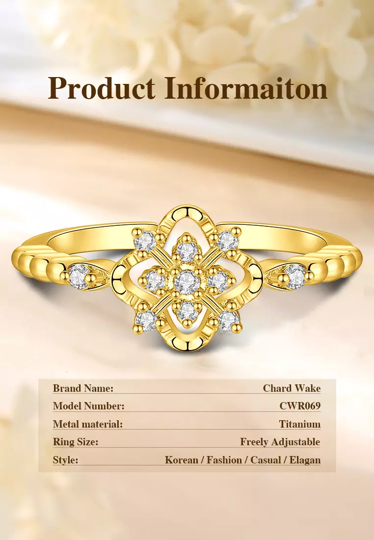 Cincin Wanita Original Flower Bloom  Style Korea Perhiasan Mewah Elegan Cincin Tunangan Cewek Rings