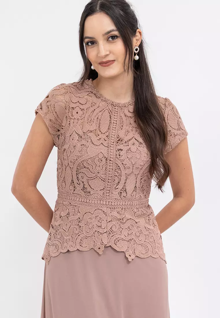 DAVINA Lace Top Midi Dress