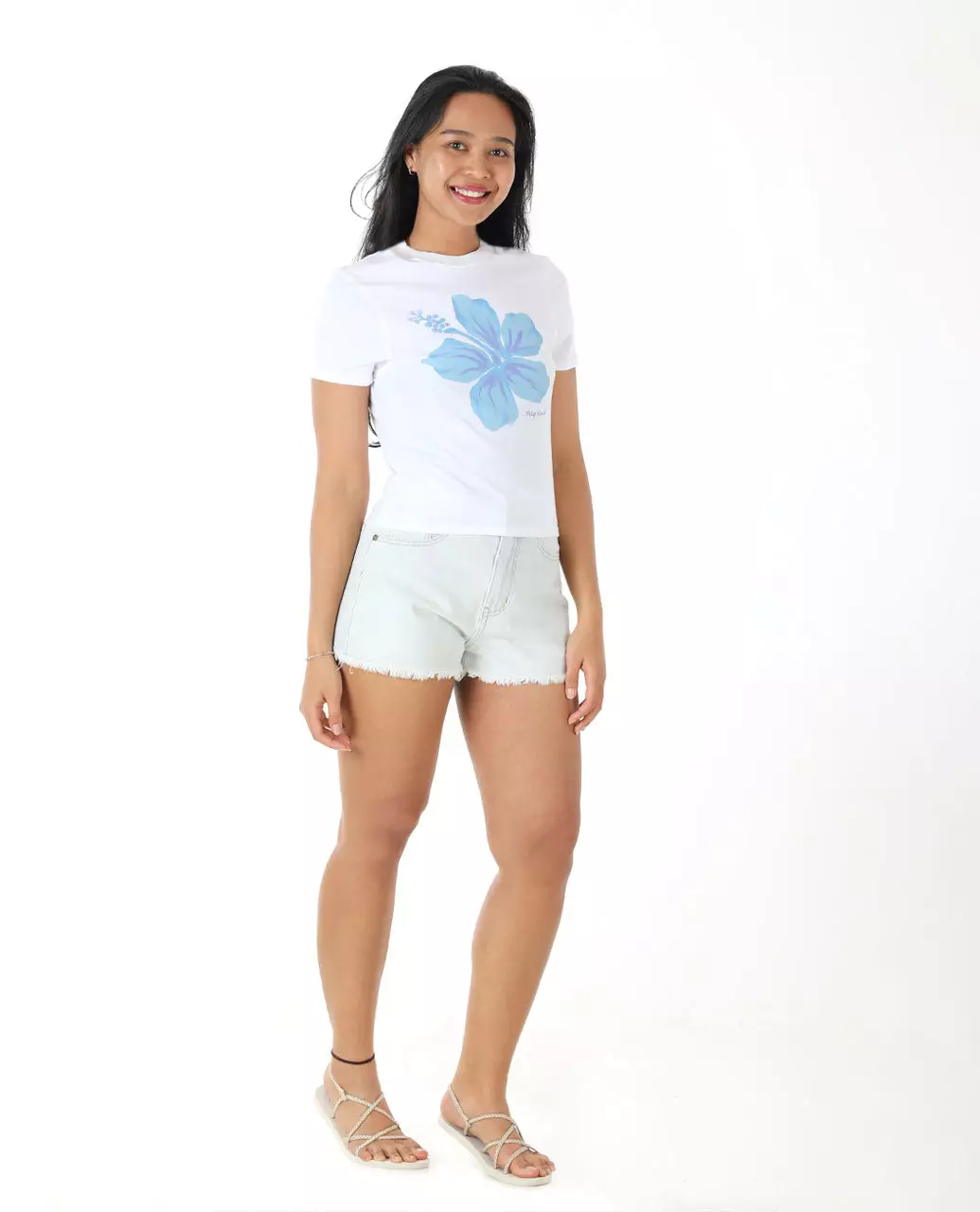 Rip Curl Women Hibiscus Fitted Tee - White
