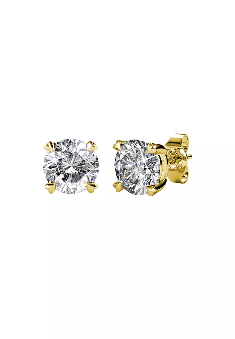 Her Jewellery SweetHeart Earrings (Yellow Gold) - Luxury Crystal Embellishments plated with 18K Gold