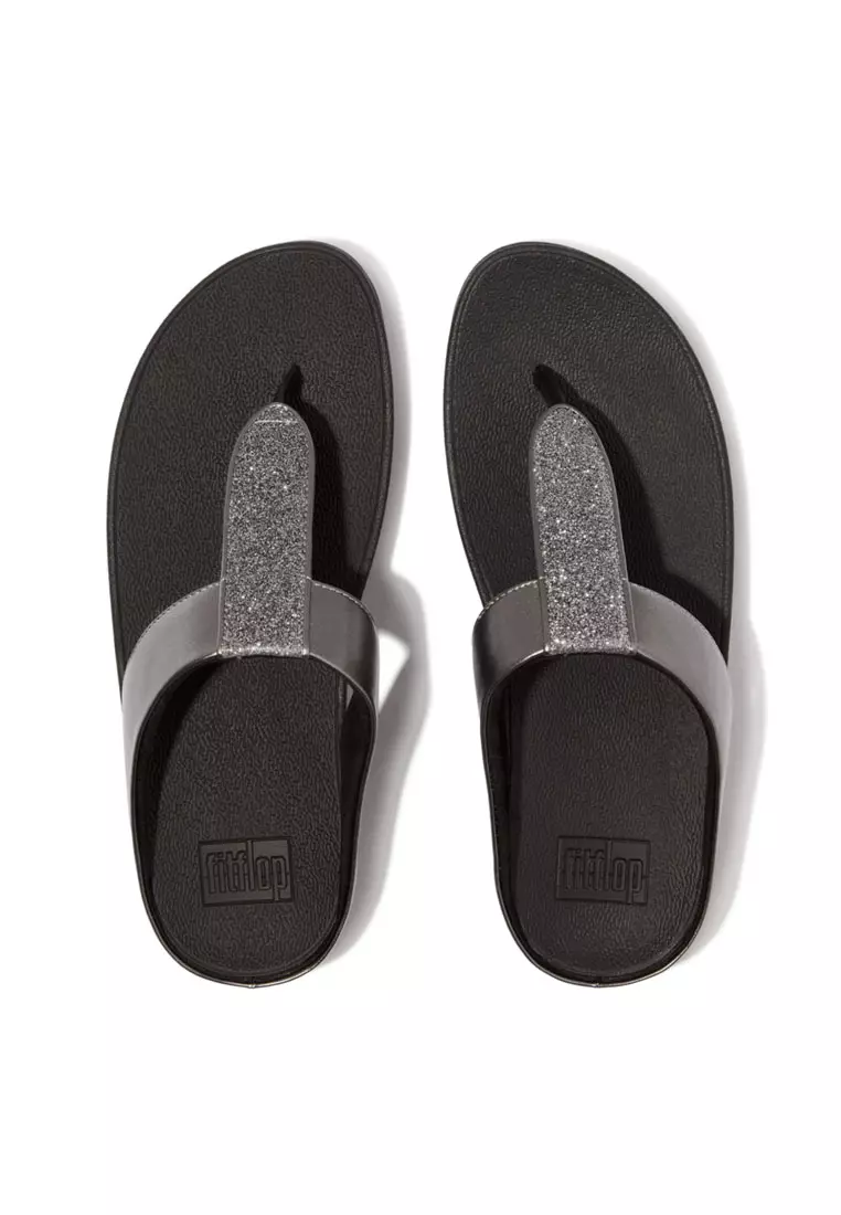 FINO Women's Glitterdust Metallic Toe-Post Sandals - Pewter (IK5-054)