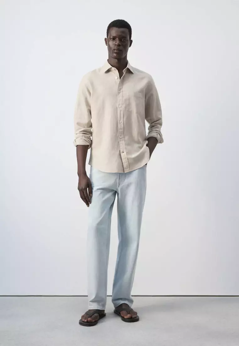Linen-Cotton Shirt With Pocket