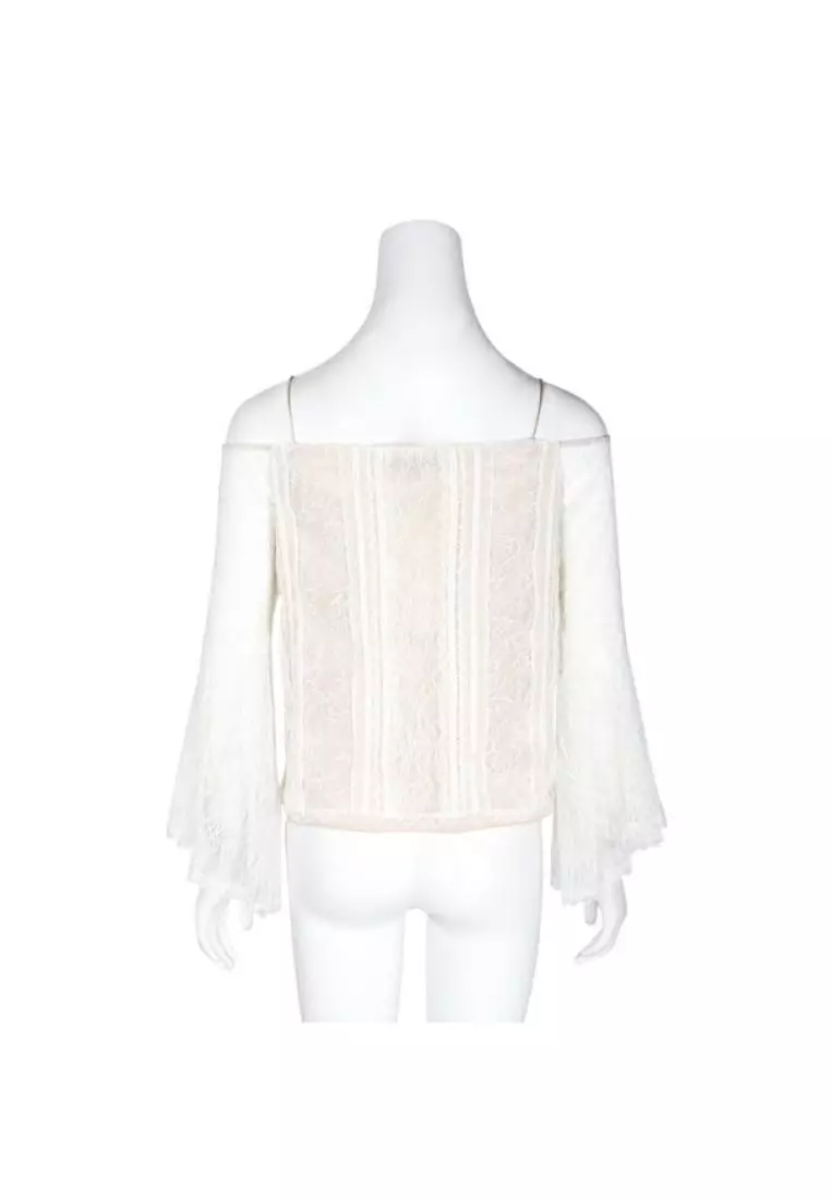 Buy Alice + Olivia Pre-Loved ALICE + OLIVIA Beige & Cream Feminine Lace Top  Online