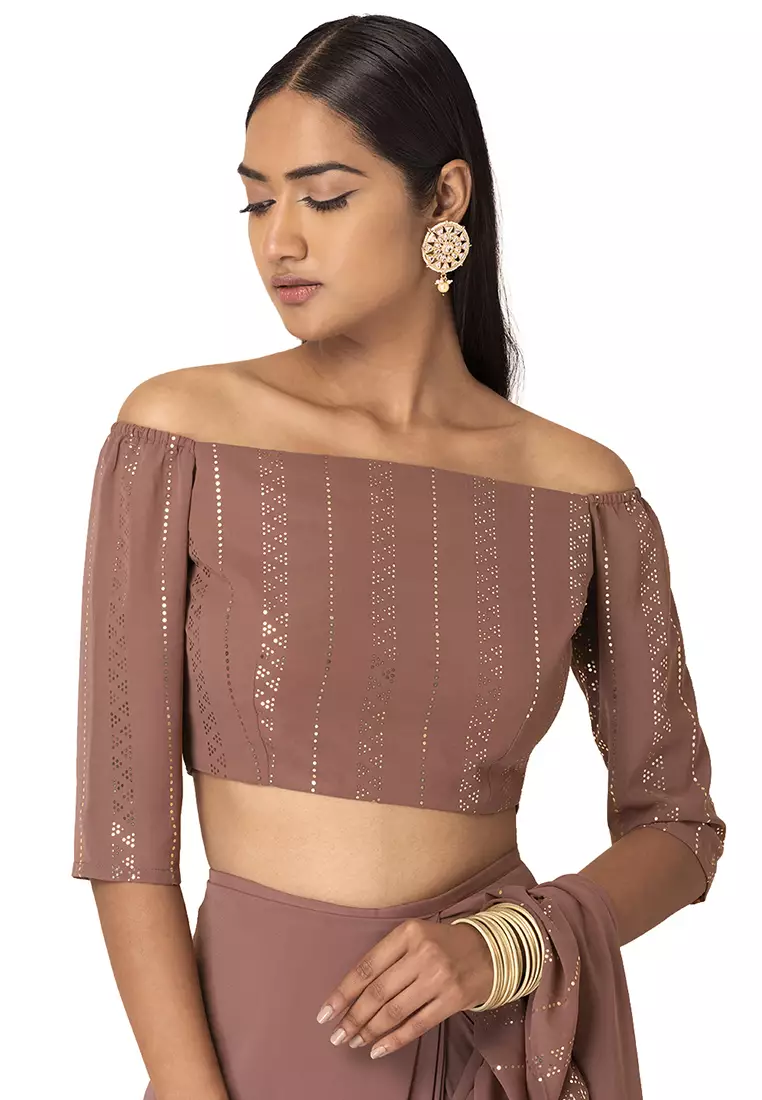 Off shoulder crop online top design