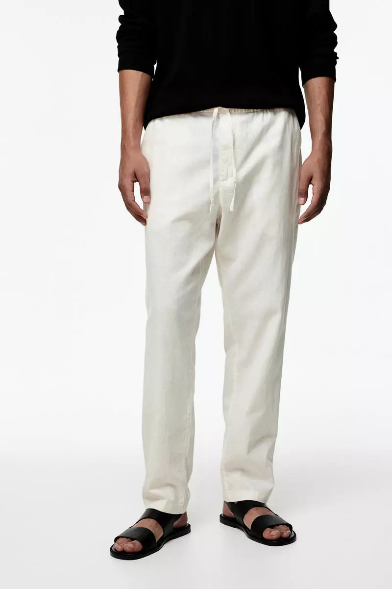 Regular Fit Linen-blend trousers