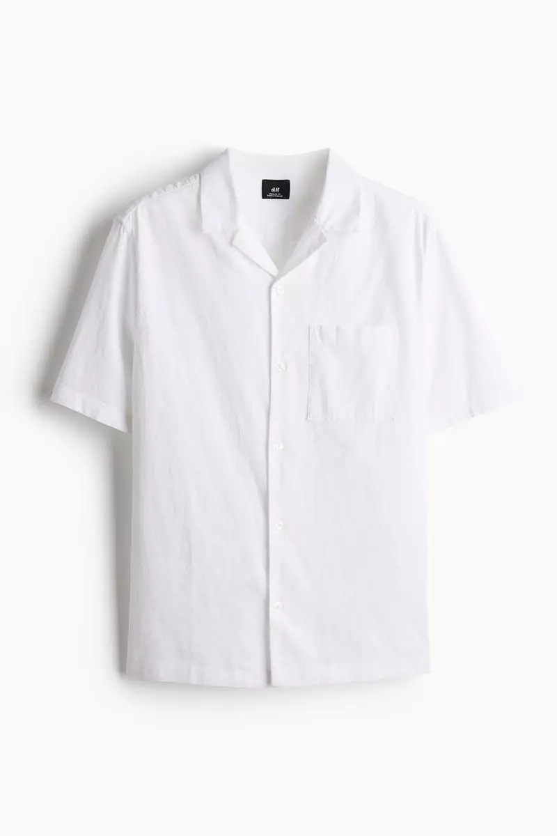 Regular Fit Short-sleeved linen-blend shirt