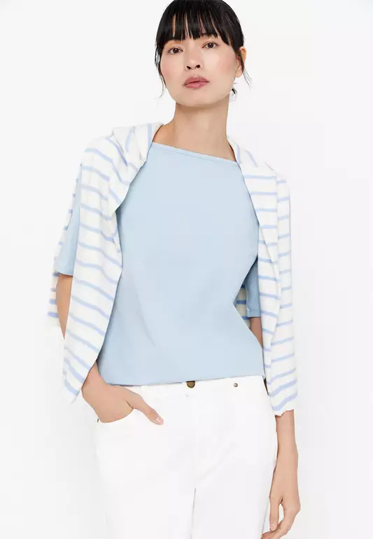 Basic Boat Neckline T-Shirt