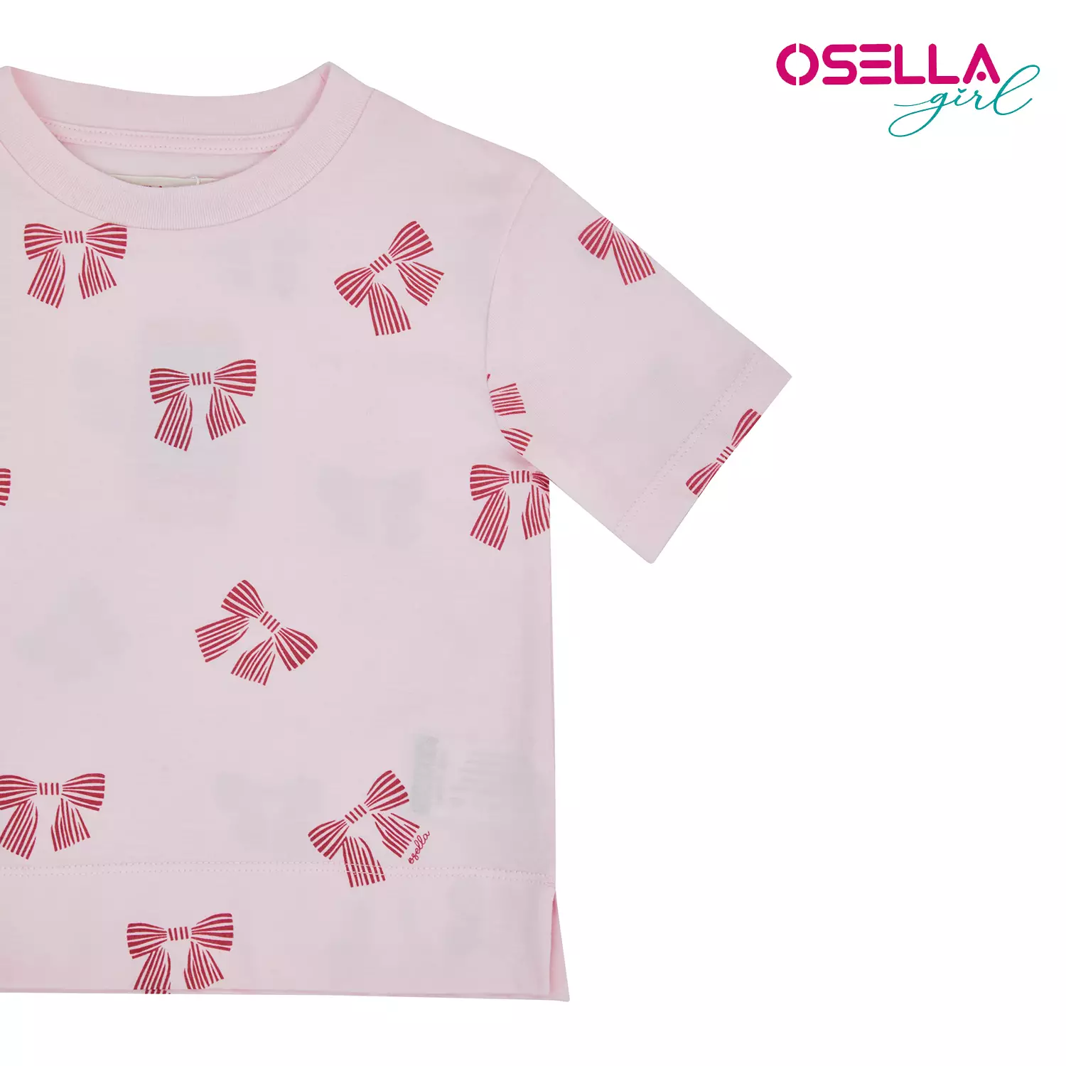 [NEW] Osella Ribbon Print T-Shirt In Pink 2371500313 | Atasan Blouse Anak Perempuan