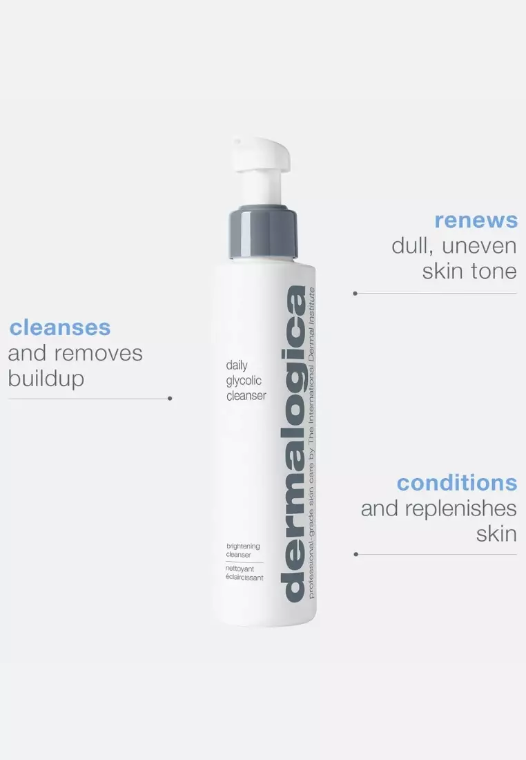 daily glycolic cleanser, brightens dull, uneven skin tone