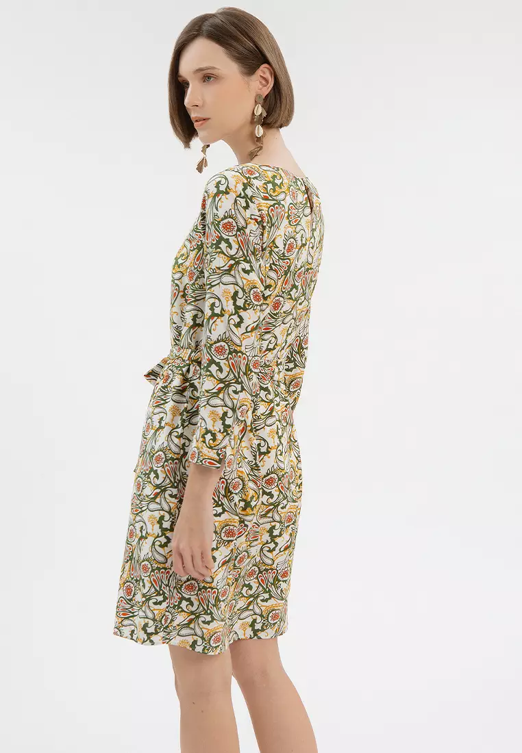 Minimal Ashka Dress Green Warna GREEN - Ukuran S