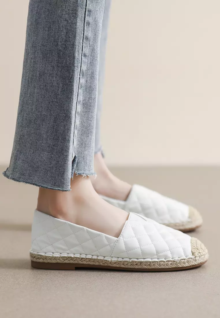 菱形紋仿皮草編麻底鞋 WW221-1