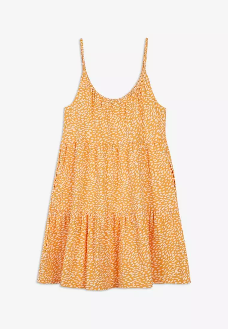 Braided-Strap Tiered Mini Swing Dress for Women