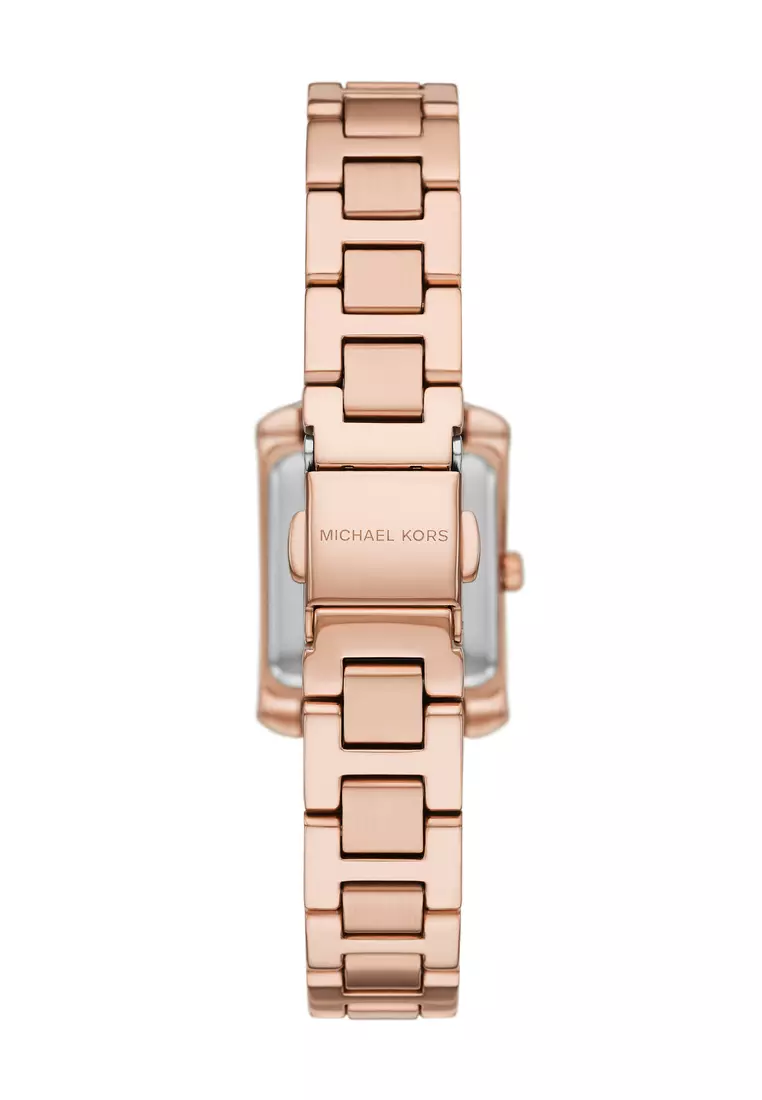 Michael Kors Women's Emery Analog Watch ( MK4868 ) - Quartz, Rose Gold Case, Retangle Dial, 14 MM Rose Gold Stainless Steel Band
