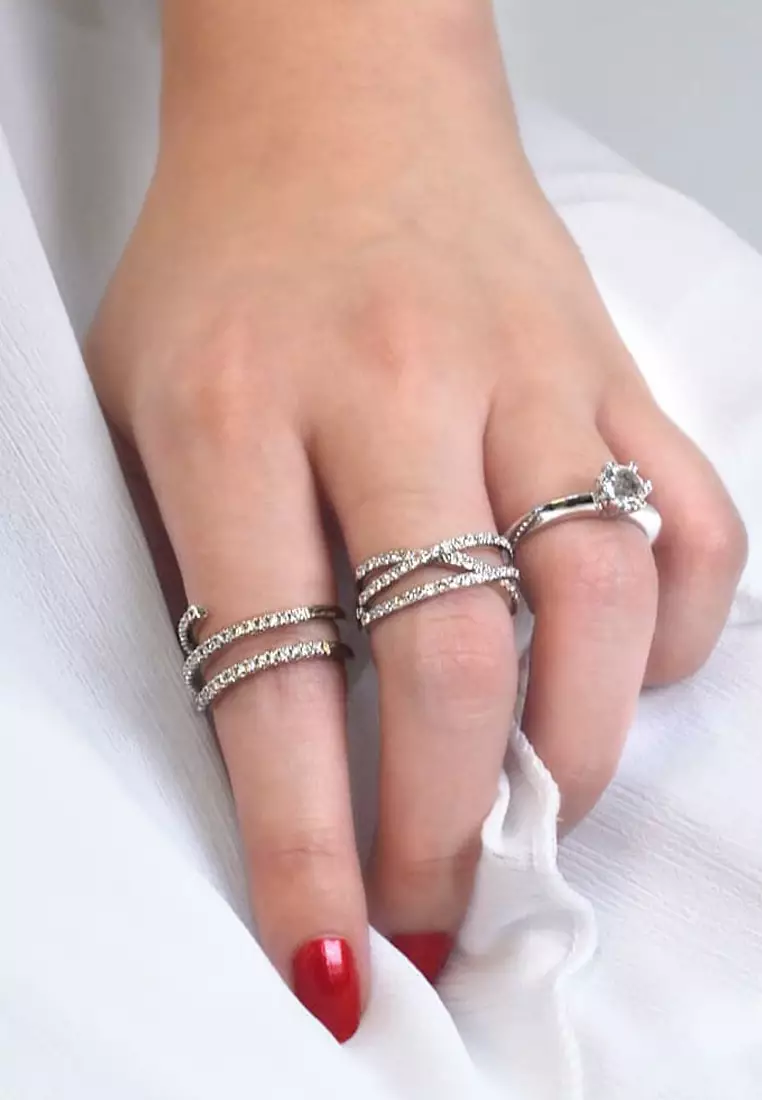 Soulmate Ring Embellished with SWAROVSKI® crystals - White Gold/Clear